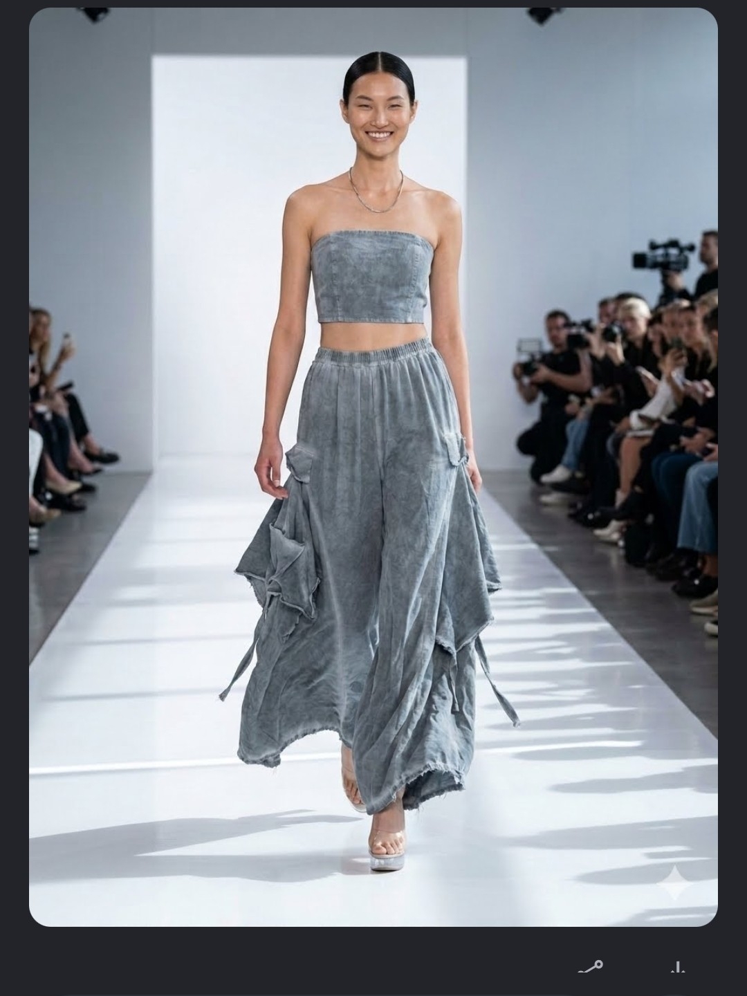 Women's Washed Gray Maxi Skirt - Stylish Flowy Design